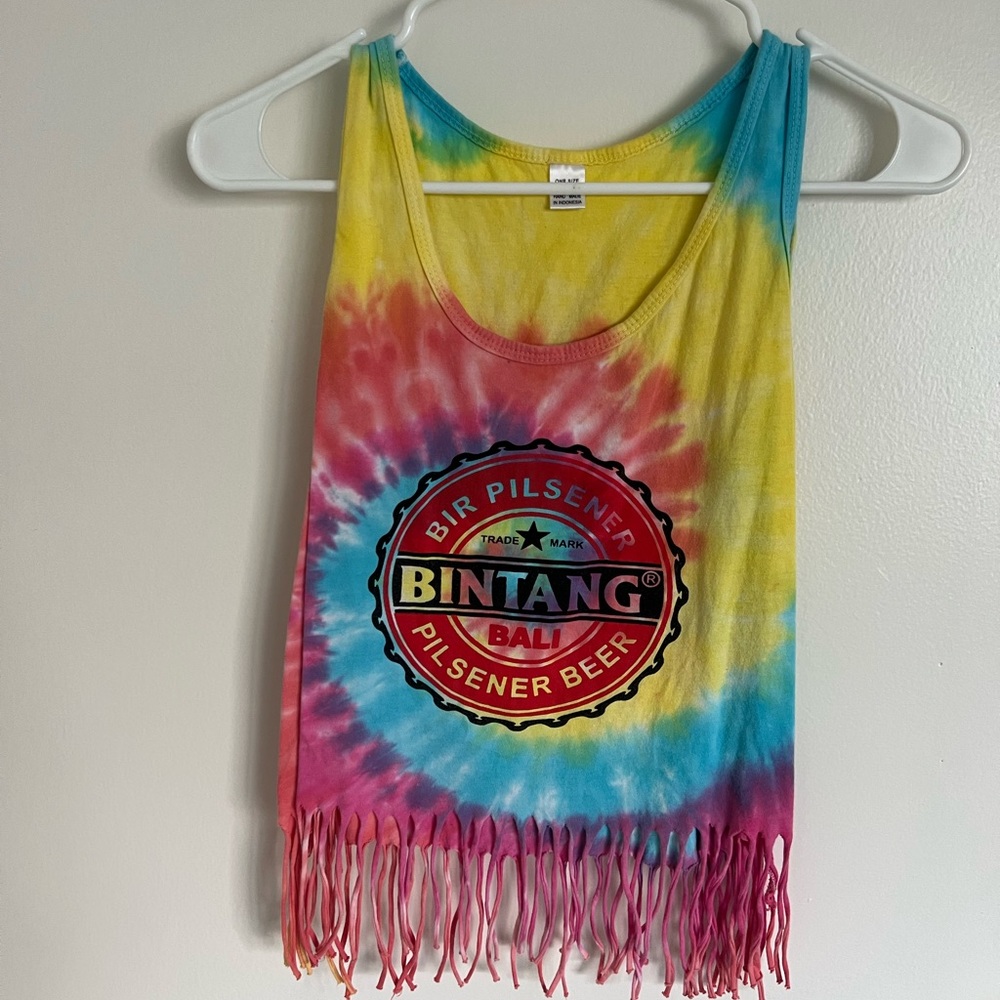 Bintang tie dye fringe top